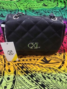 Christian Lacroix Quilted Black Bag with Silver Hardware